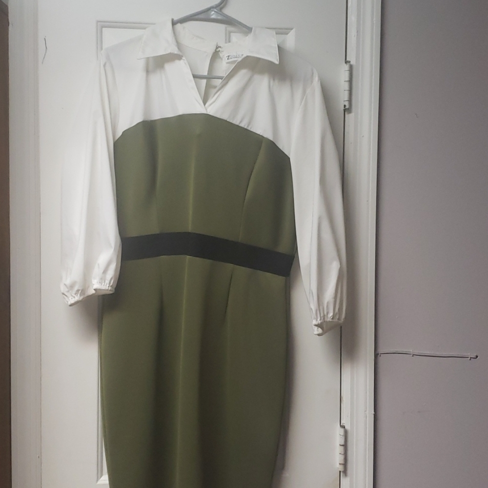 Olive Office Dress